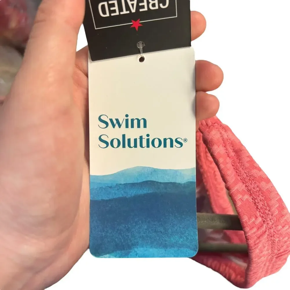 Swim Solutions Geometric One Piece Swim Dress Pink Women’s Plus Size 14 NWT - Picture 9 of 11